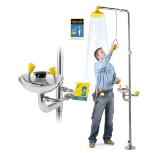 Vaultex Stainless Steel Emergency Safety Shower & Eyewash