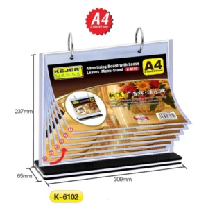 A4 Horizontal Display Stand for Restaurants