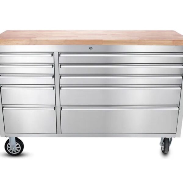 55" Stainless Steel 10 Drawers Tool Chest Trolley