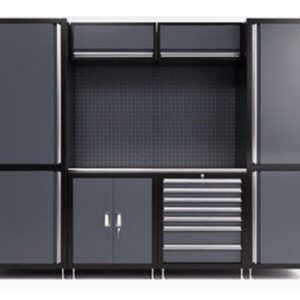 heavy duty garage workstation with cabinet and drawers