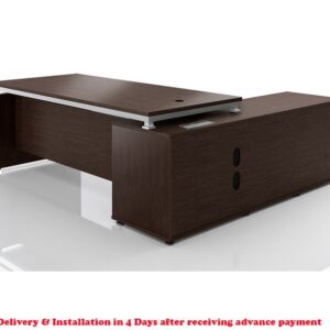 Executive Office Desk with Cabinet 200x75x80 cm Front View