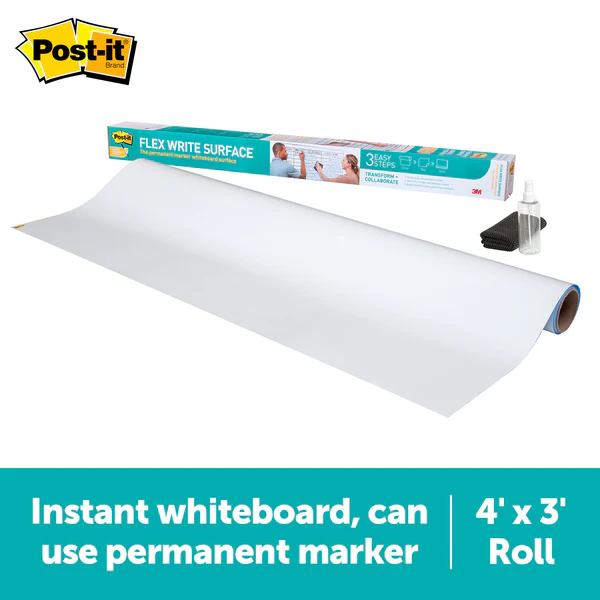 3M Post-it Super Sticky Dry Erase Whiteboard Film 3FT x 4FT