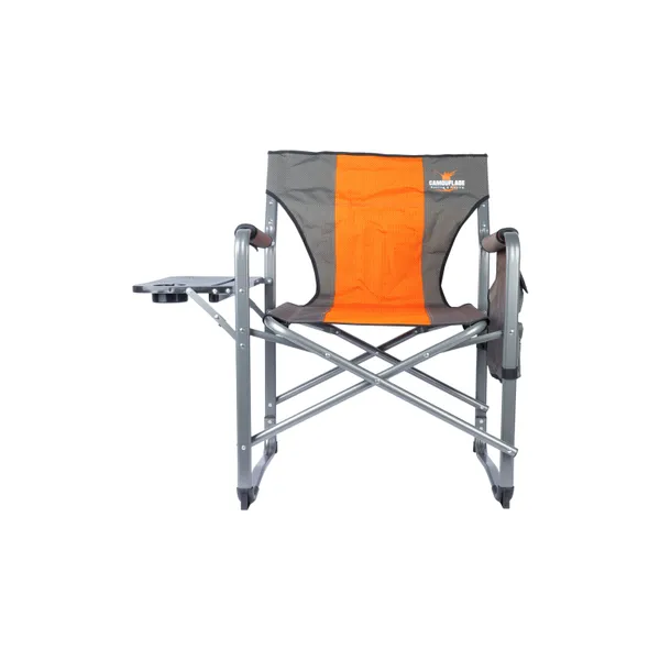 1 Aluminum Folding Chair with Table - Orange - Image 1