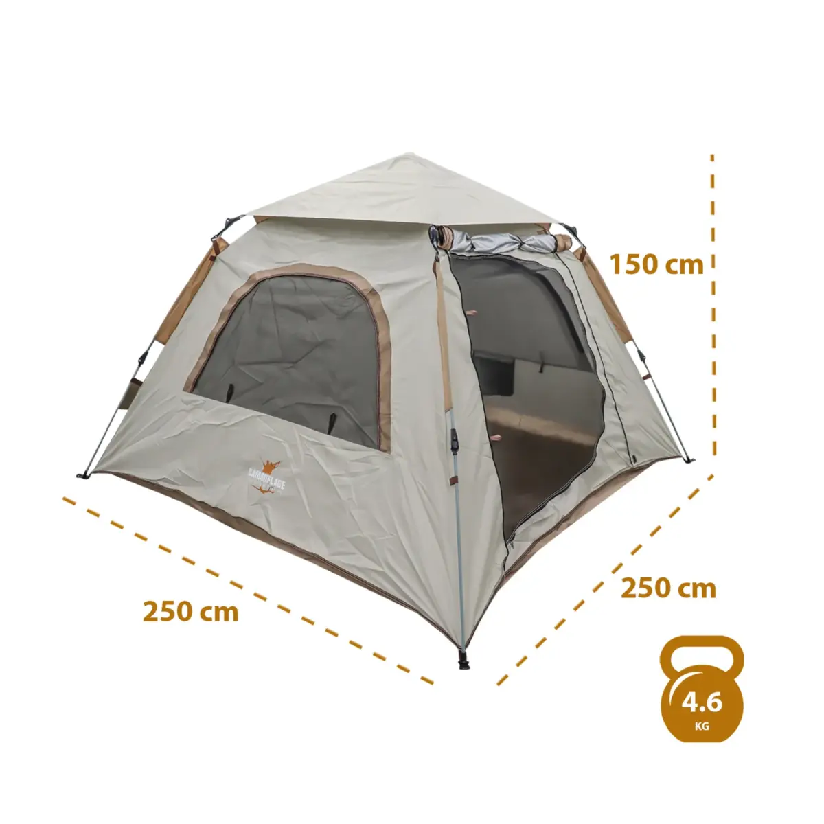 Nylon Sail Tent 2.5x2.5m - Image 2