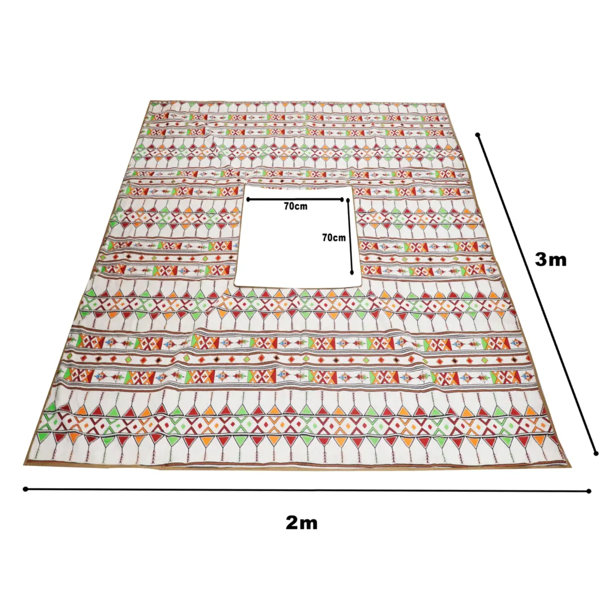 Camping Mat with Fire Hole 2*3m - Diala Off-White - Image 3