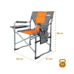 Aluminum Folding Chair with Table - Orange - Image 4