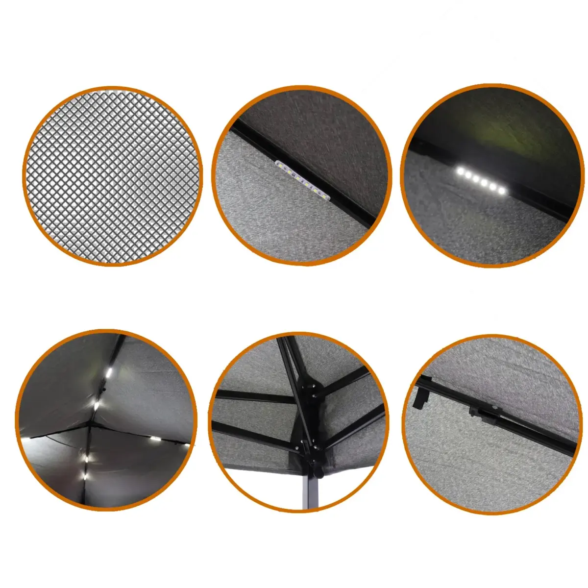 Hexagonal Outdoor Umbrella With LED Lights - Image 4