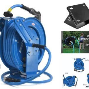Blubird 30m Premium Water Hose Reel with Swivel Stand