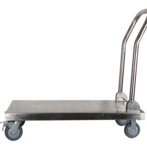 Foldable Stainless Steel Trolley with Platform 50 x 100 cm