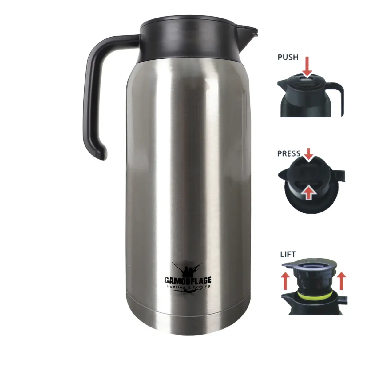 Camouflage Vacuum flask 2L - silver - Image 2