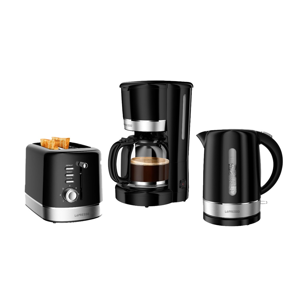17 LePresso Breakfast Set Toaster, Kettle and Drip Coffee Maker - Black - Image 1