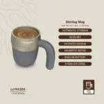 Lepresso Auto Magnetic Stirring Mug 450mL - Gray - Image 2