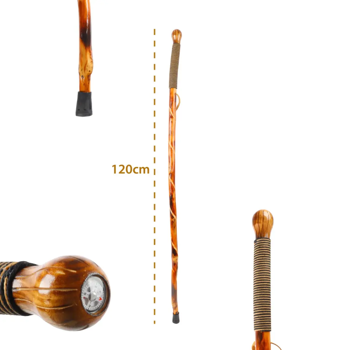 Camouflage Nature wood Hiking Stick YE0551C - 120cm - Image 2