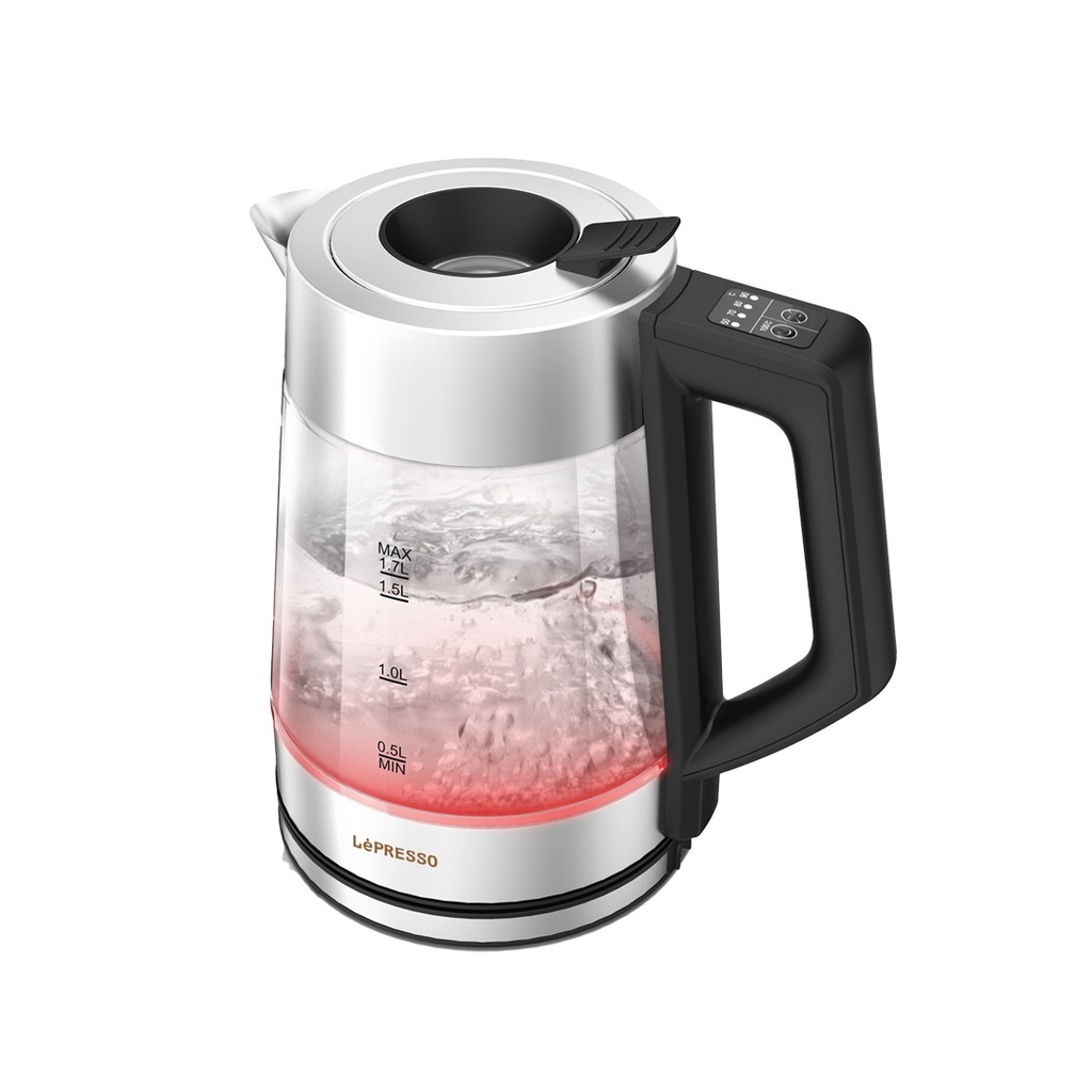 7 LePresso Multi-Temperature Illuminated Glass Kettle - Black - Image 1