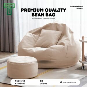 Premium Quality Bean Bag with Beans, Pillow & Footrest 1