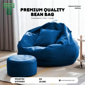 Premium Quality Bean Bag with Beans, Pillow & Footrest 5