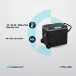 Powerology Dual Compartment Smart Fridge and Freezer 60L - Gray - Image 2