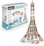 Engino ENG-STEM55 Discovering Stem Sydney Harbour Bridge and Eiffel Tower Construction, Blue, Architecture Set