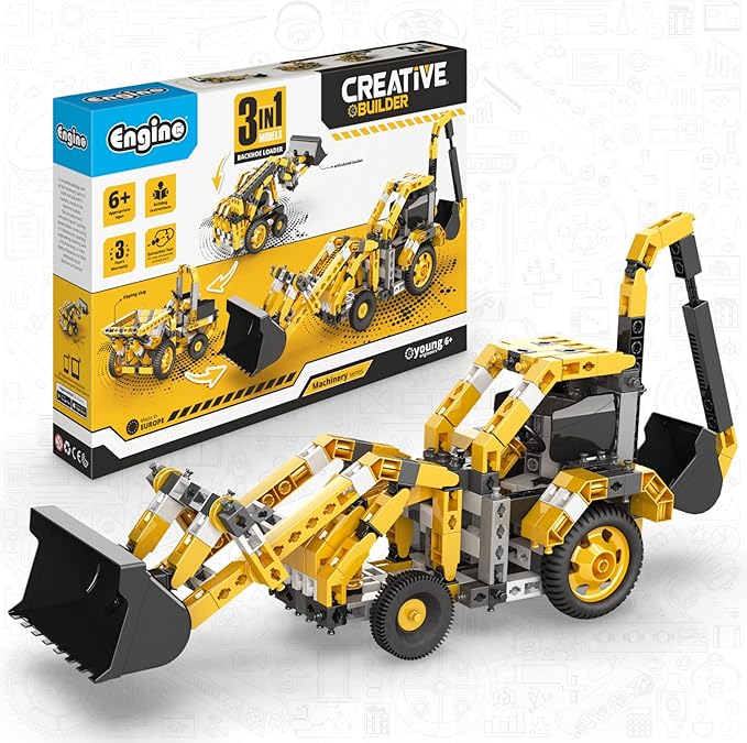 15 Engino CREATIVE BUILDER BACKHOE LOADER MACHINERY SET - Image 1