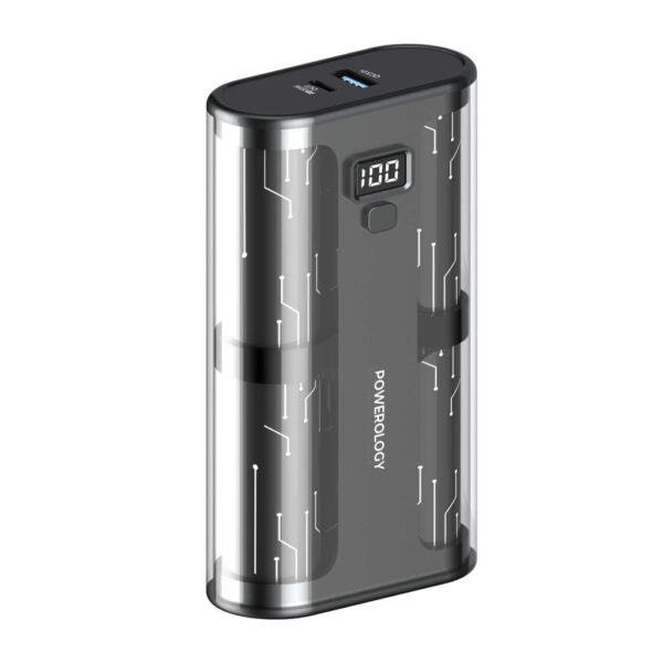 Powerology Crystalline Series Power bank 20000mAh PD 65W - Transparent/Grey