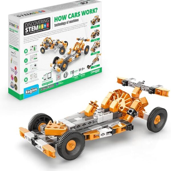 Engino Discovering Stem How Cars Work Technology of Machines Building Block 140-Pieces Set