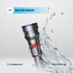 Powerology 4000mAh Waterproof LED Flashlight - Black - Image 2