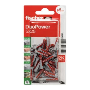 Fischer DuoPower 5 x 25 K NV Plug 45Pcs