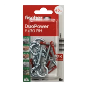 FISHCHER DUOPOWER 6X30 RH K NV PLUG + ROUND HOOK 6PCS