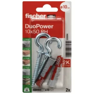 FISHCHER DUOPOWER 10X50 RH K NV PLUG + ROUND HOOK 2PCS