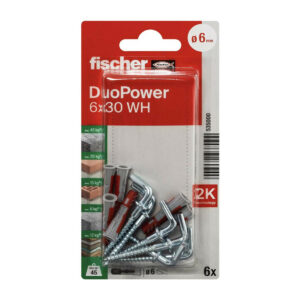 FISHCHER DUOPOWER 6X30 WH K NV PLUG + L HOOK 6PCS