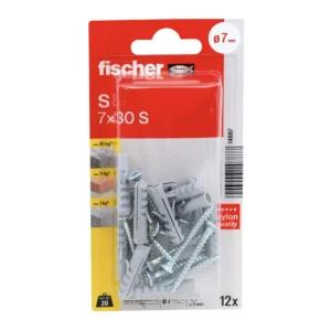 FISHCHER BLISTER S-7 GKS PLUG + COUNTER SUNK SCREW 12PCS