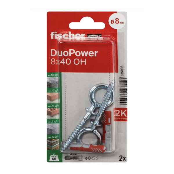 FISHCHER DUOPOWER 8X40 OH K NV PLUG + EYE HOOK 2PCS