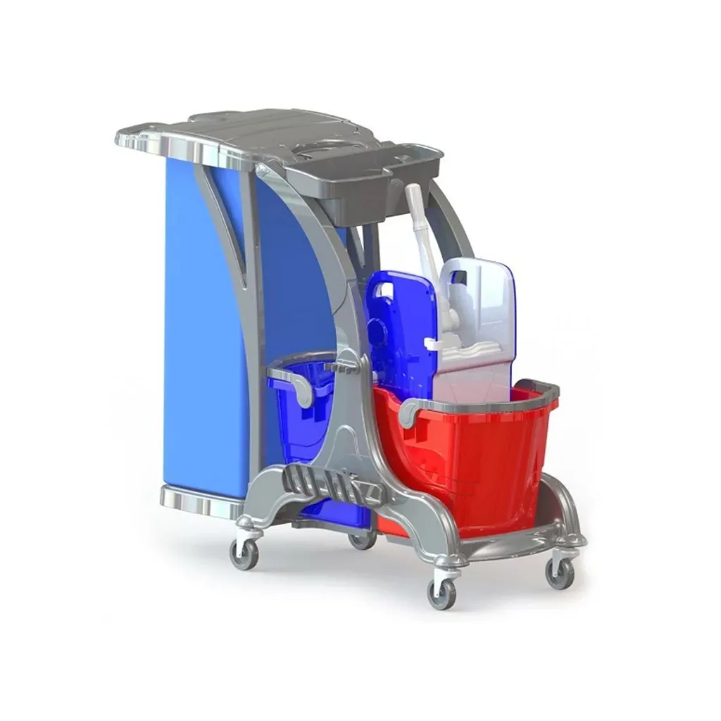 25 Clean Plus Double Bucket Trolley with Nylon Bag Holder - Image 1