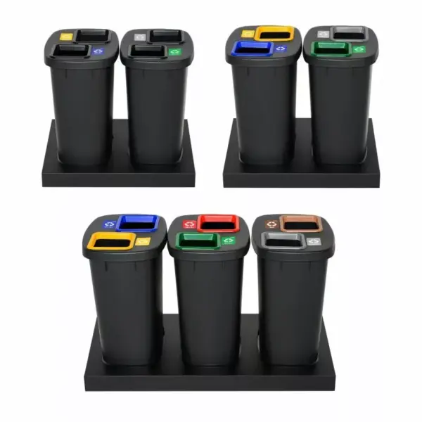 Plafor Duo Bin, Recycling Bin, Trash Bin Black 90L