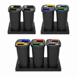 Plafor Duo Bin, Recycling Bin, Trash Bin Black 90L