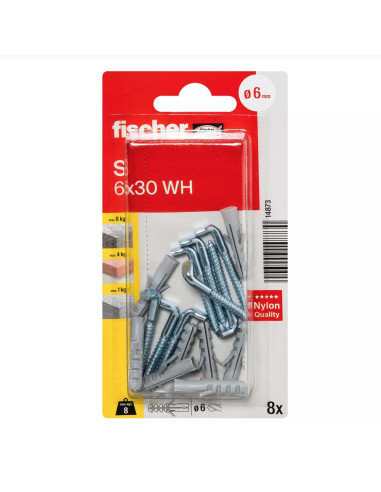 26 FISHCHER BLISTER S-6 AK PLUG + L HOOK 8PCS - Image 1