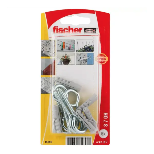 FISHCHER BLISTER S-7 HCK PLUG + EYE HOOK 6PCS