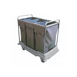 Clean Plus 3-Compartmental Garbage Collection Trolley