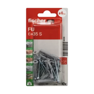 FISHCHER FU 6X35 SK /BLISTER/ PLUG + COUNTER SUNK SCREW 10PCS