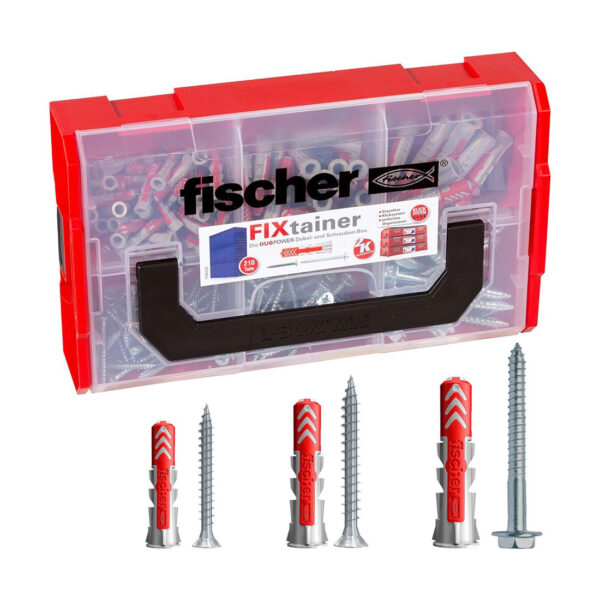 FISHCHER FIXTAINER DUOPOWER S DUOPOWER PLUG + SCREWS VARIOUS SIZES 210PCS