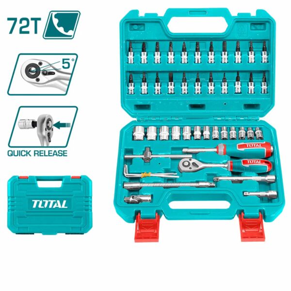 TOTAL 46 Pcs 1/4″ Socket Set