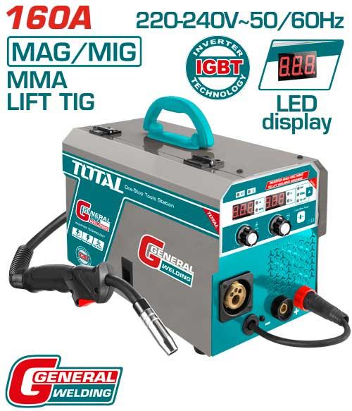 12 TOTAL Inverter MAG/MIG/MMA/TIG Lift Welding Machine 160A - Image 1
