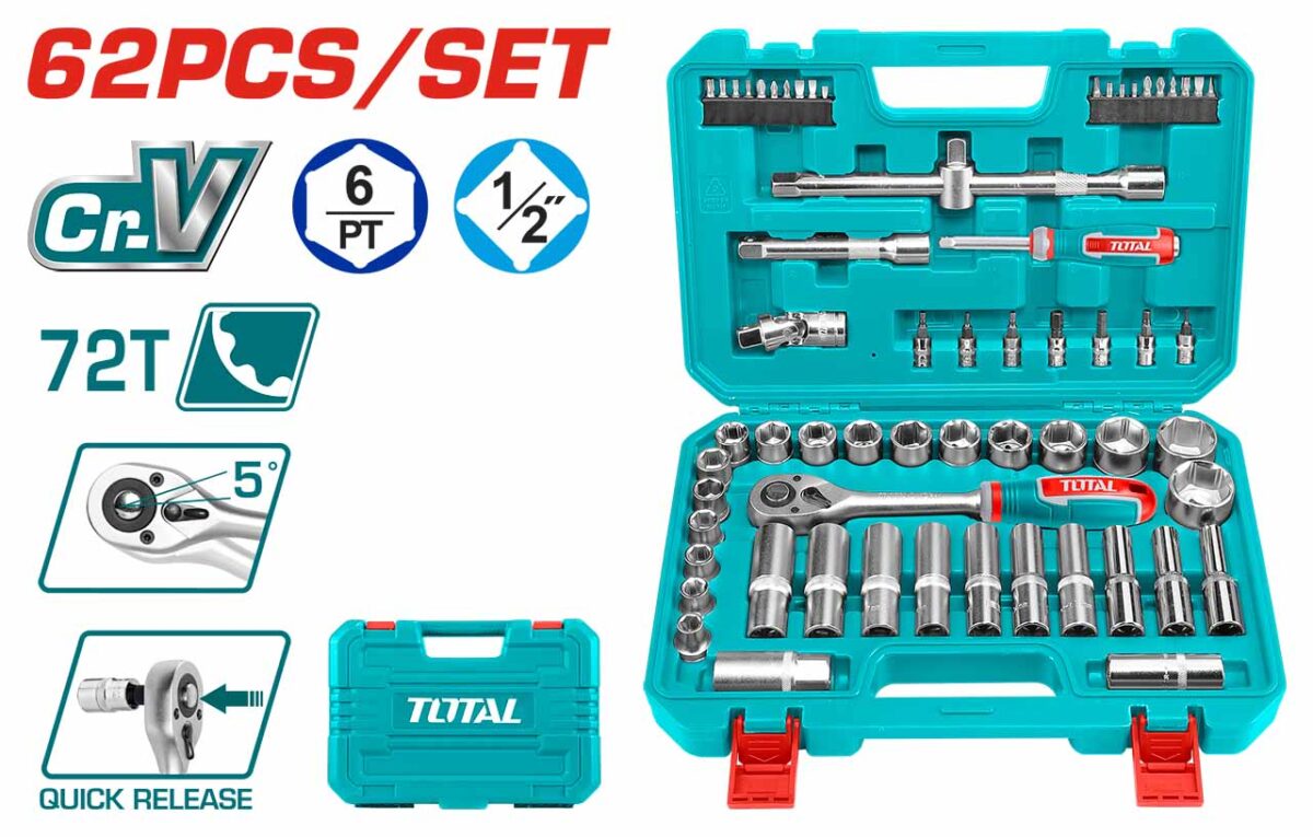 13 TOTAL 62 Pcs 1/2″ Socket Set - Image 1