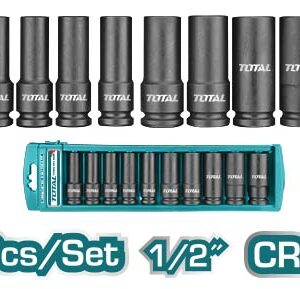 TOTAL 10 Pcs 1/2" Deep Impact Socket Set