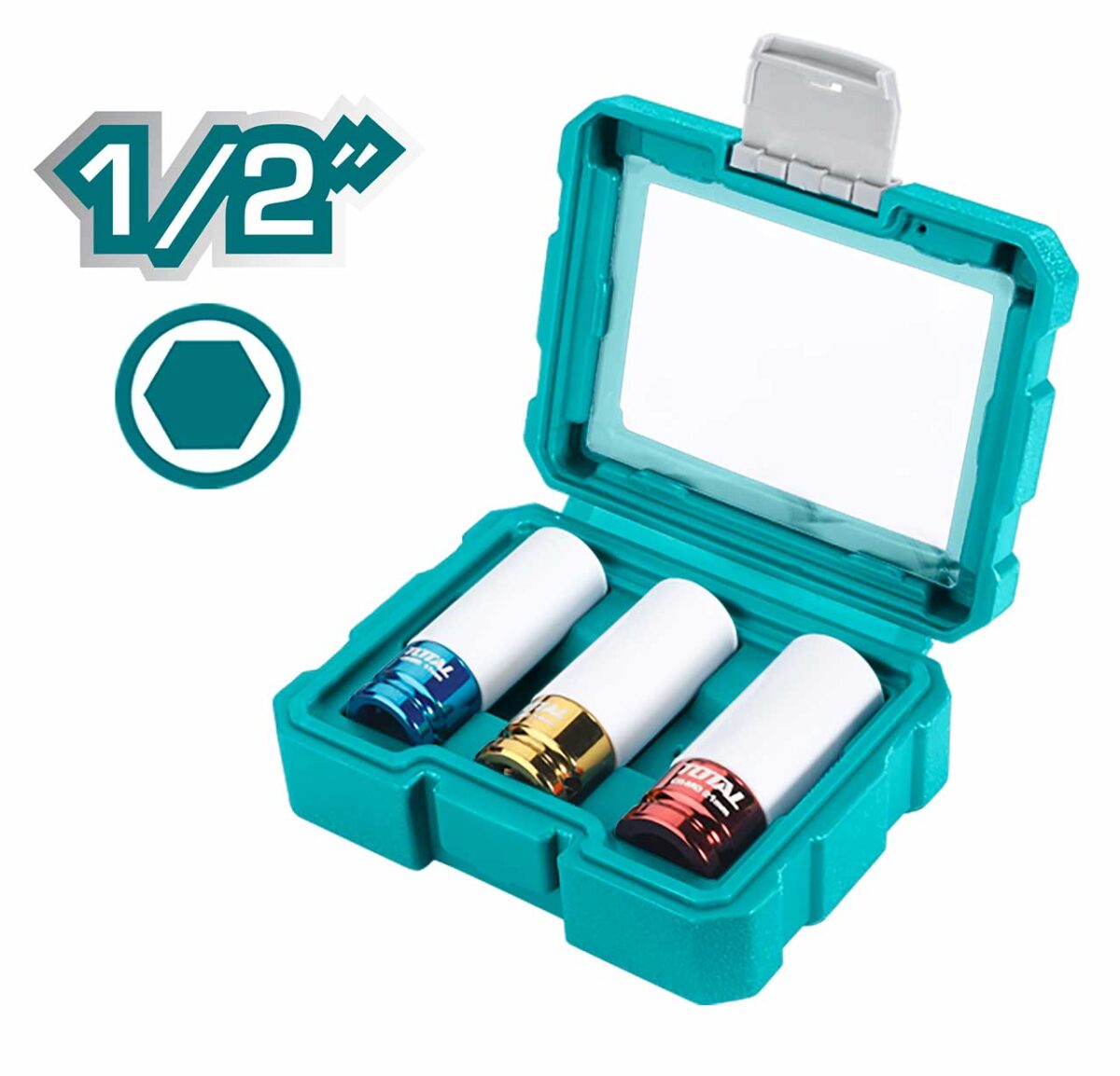 TOTAL 3 Pcs Non-Marring Lug Nut Socket Set - Image 1