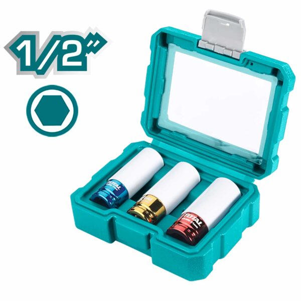 TOTAL 3 Pcs Non-Marring Lug Nut Socket Set
