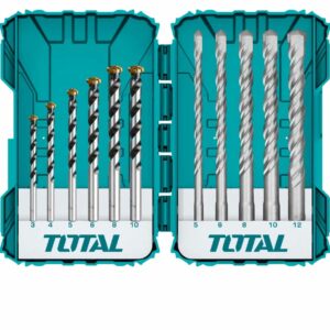 TOTAL 11 Pcs Concrete and Hammer Drill Bits Set