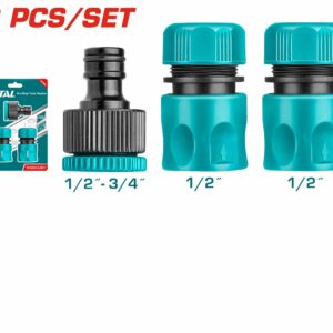 TOTAL 3 Pcs Hose Quick Connectors Set