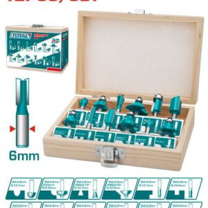 TOTAL 12 Pcs router bits set