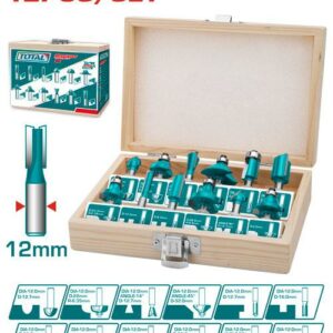 TOTAL 12 Pcs router bits set